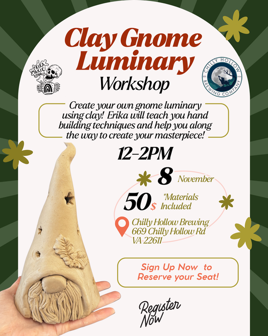 Gnome Luminary Workshop- November 8, 12-2PM @ Chilly Hollow Brewing