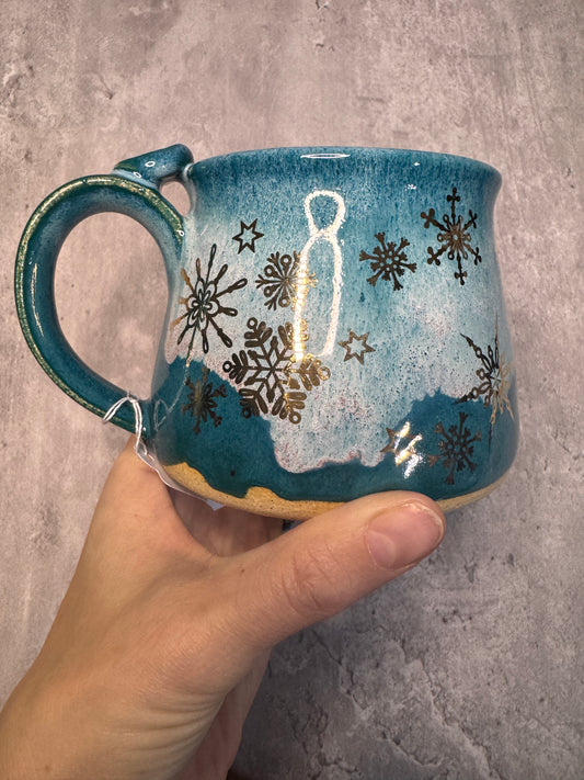 Metallic Snowflake Mug