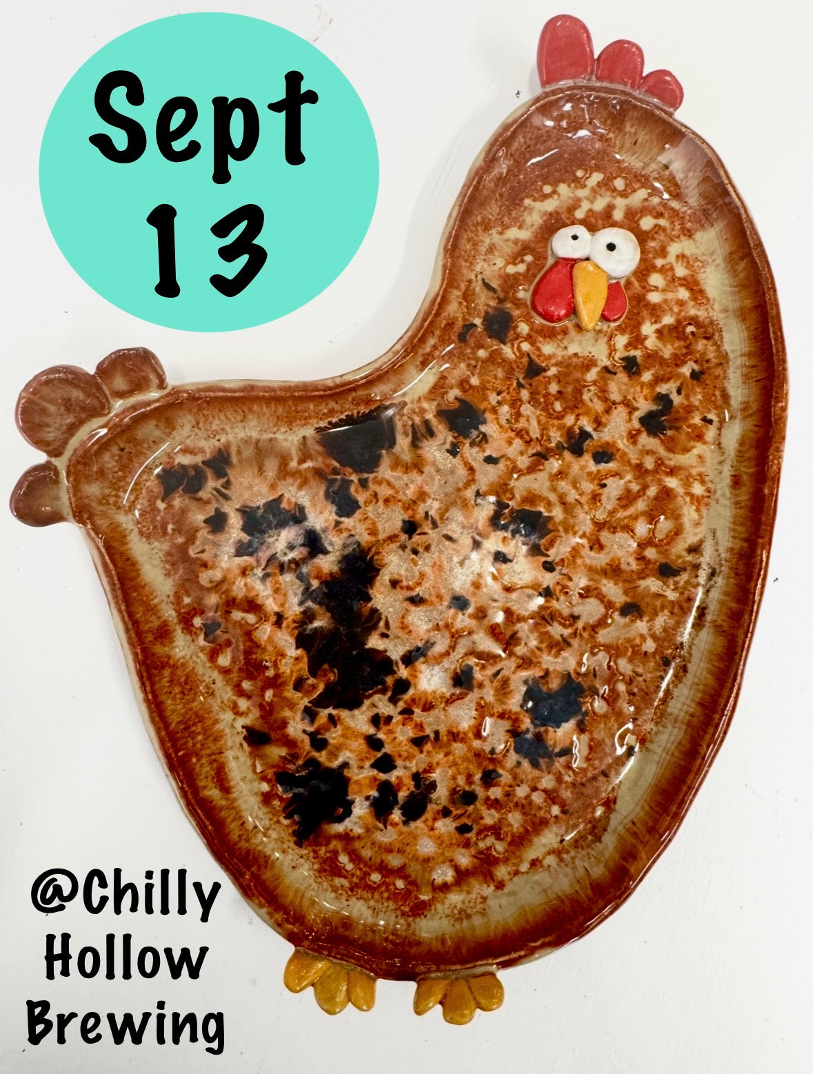 Chicken Plate Workshop- Chilly Hollow Brewing- Sunday, September 13- 12-1:30 PM